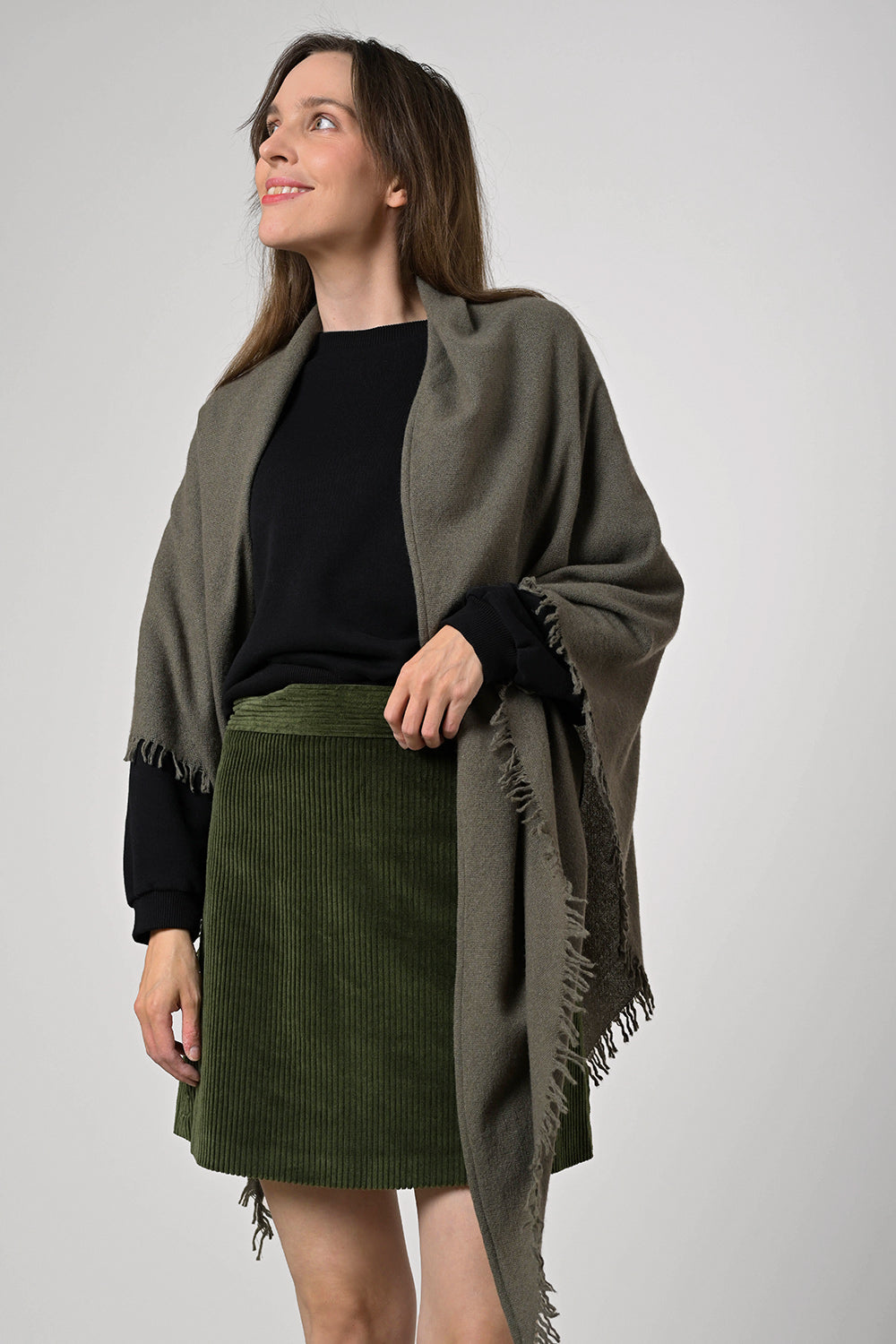 Quelara Wool Stola - oliva