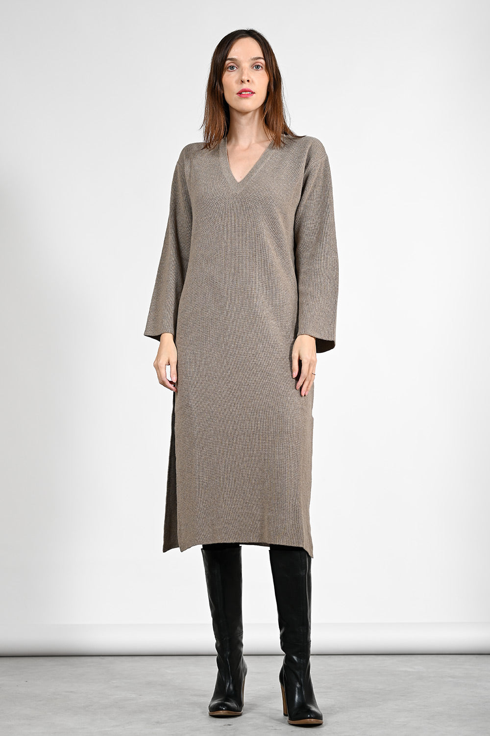 Alessia Wool Dress - taupe