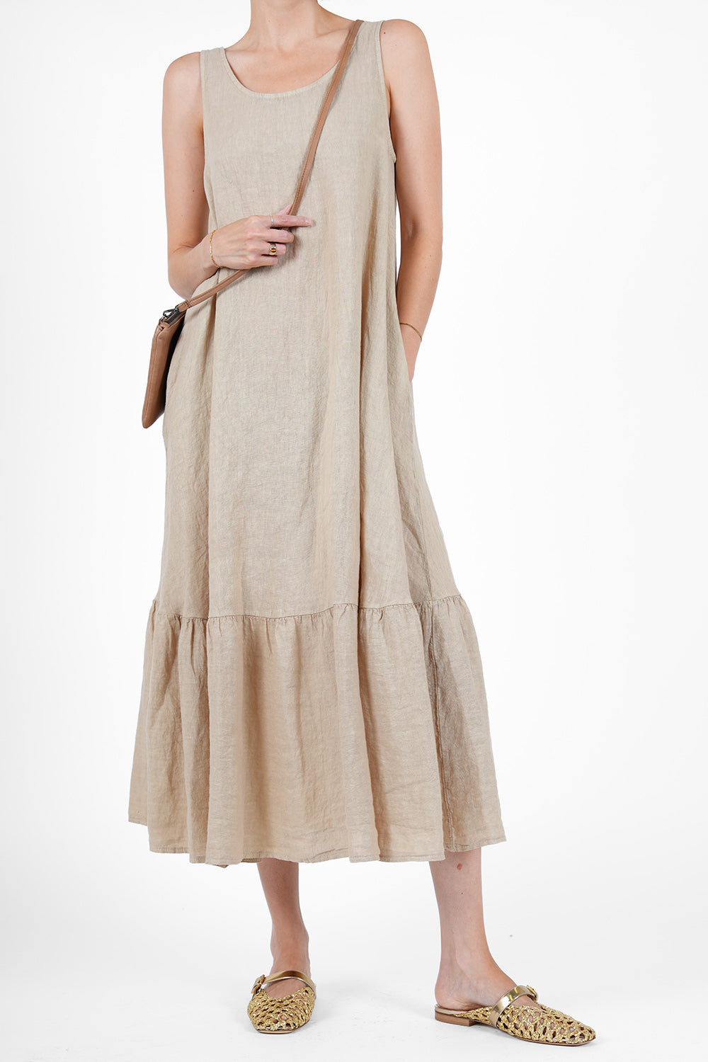 Aline Linen Dress - beige