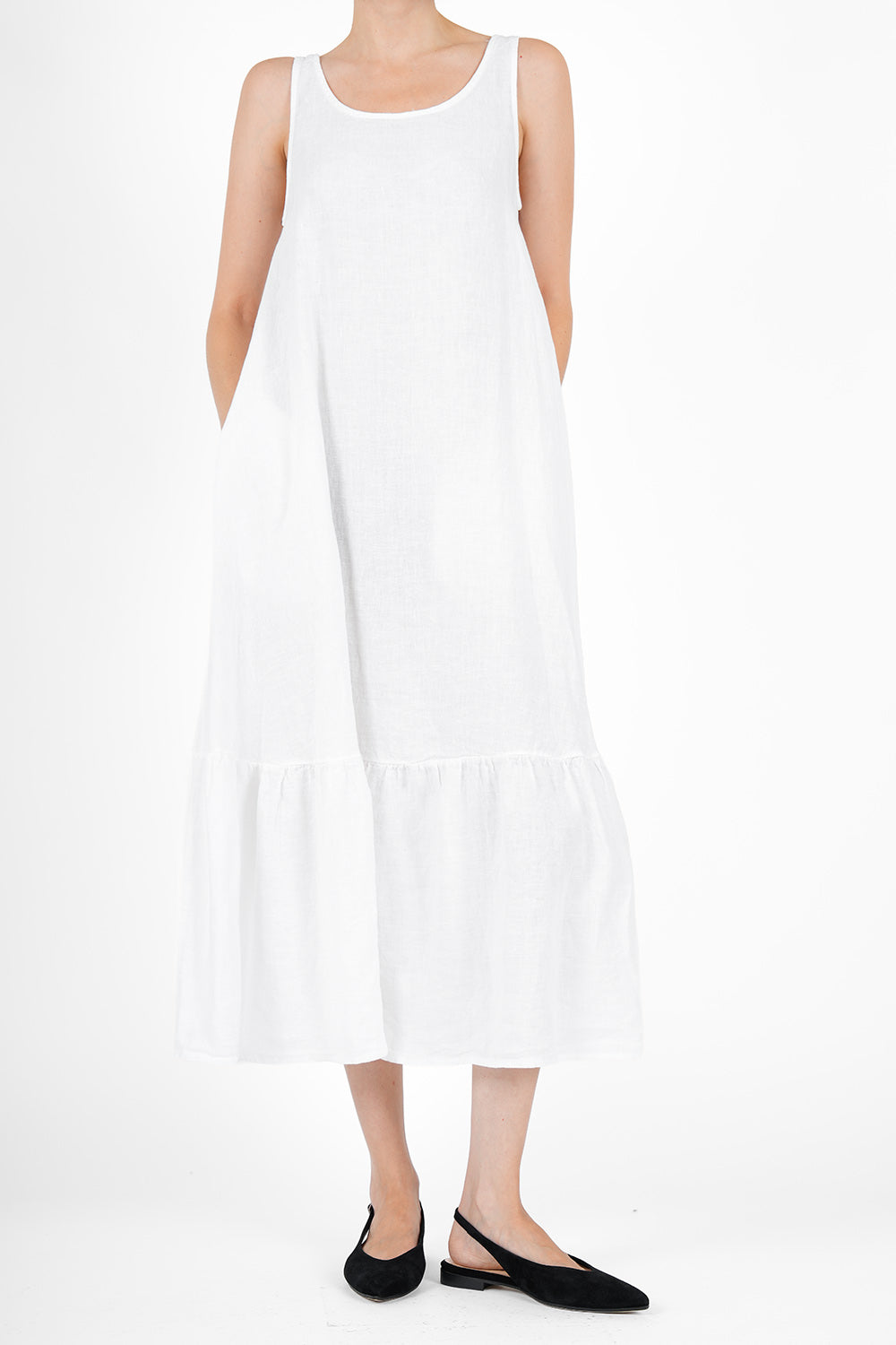 Aline Linen Dress - white