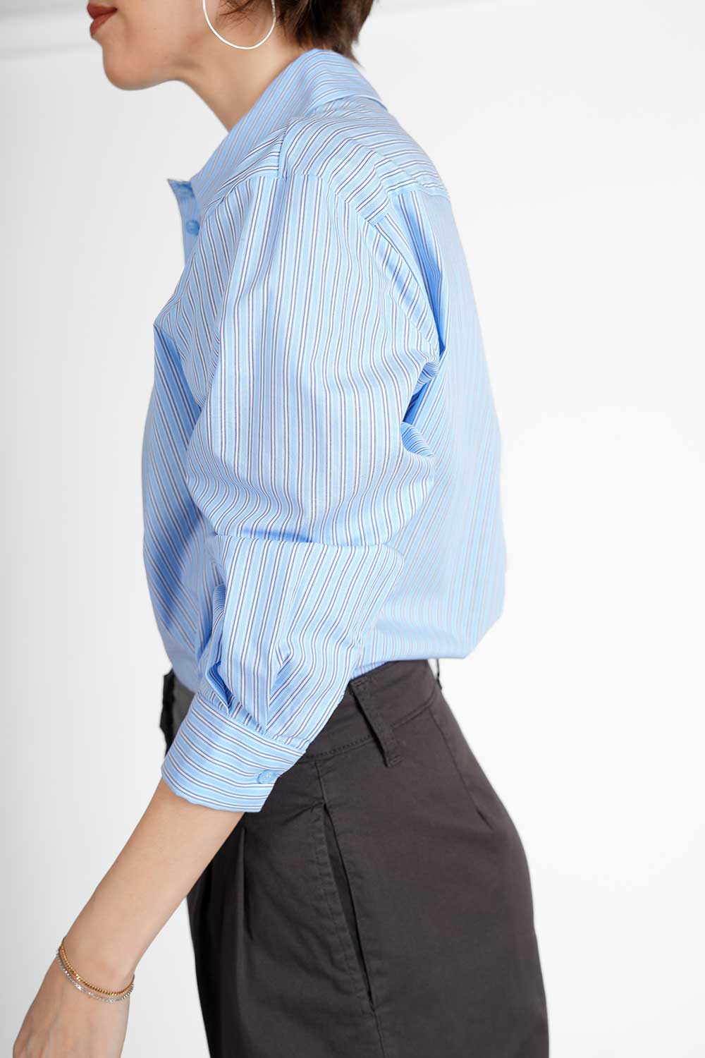 Calea Blouse - light blue stripes