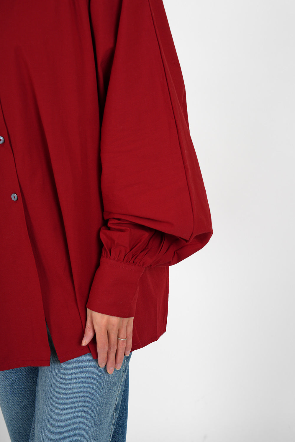 Cerena Poplin Blouse - red