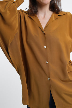 Cerena Silk Blouse - old gold