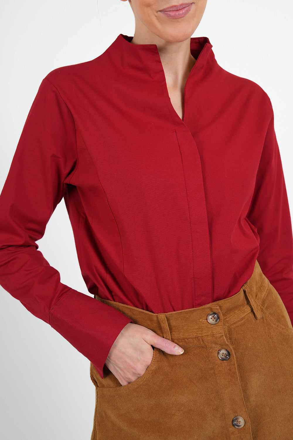 Cilla Poplin Blouse - red