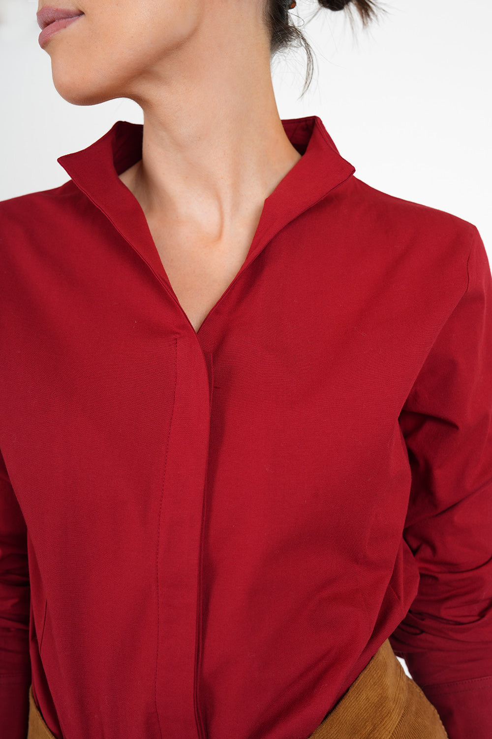Cilla Poplin Blouse - red