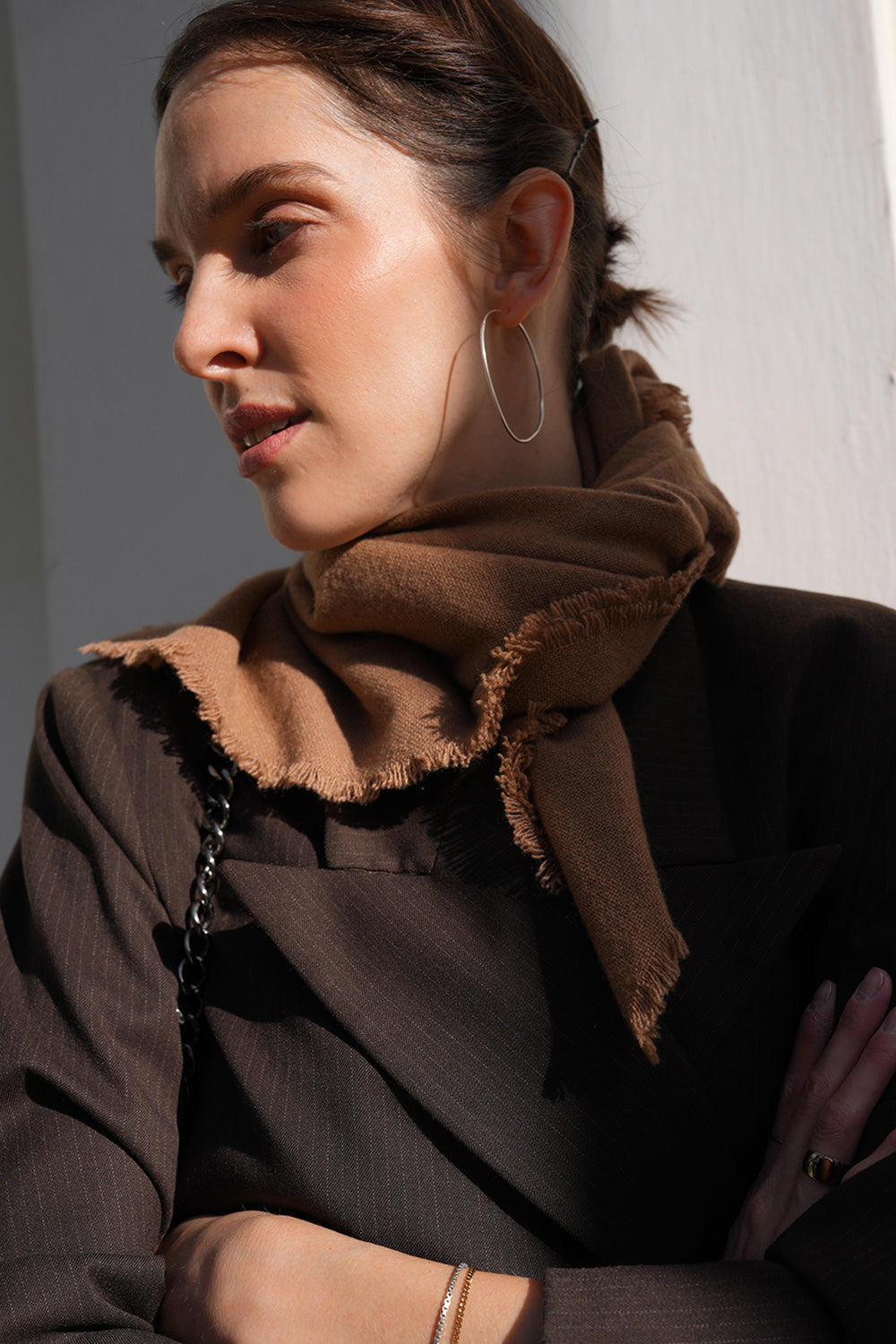 Claire Wool Scarf - cinnamon