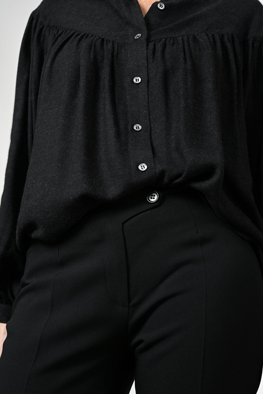 Copine Wool Blouse - dark grey