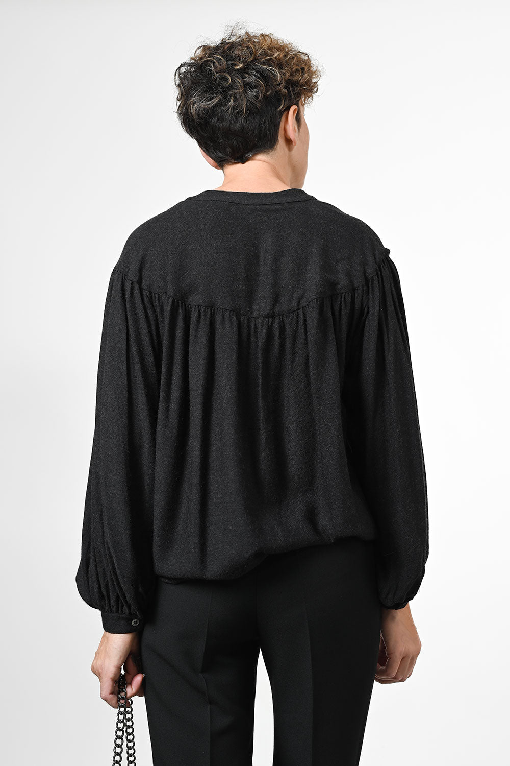 Copine Wool Blouse - dark grey