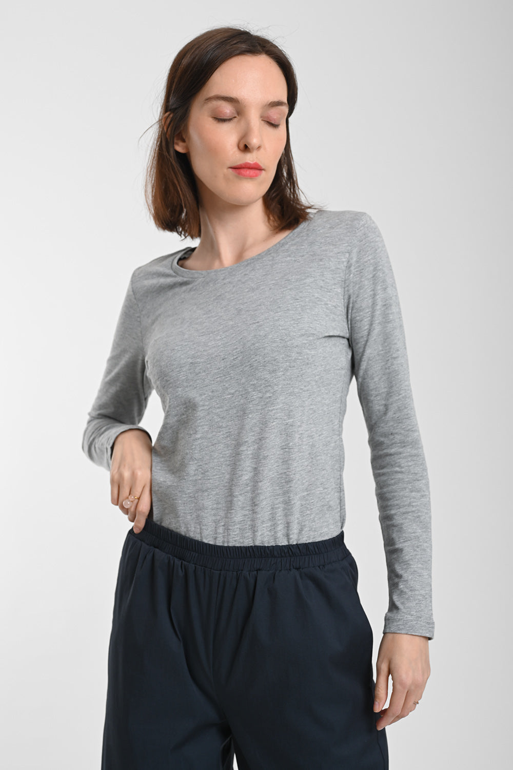 Long Tipra Organic Cotton Shirt - light grey