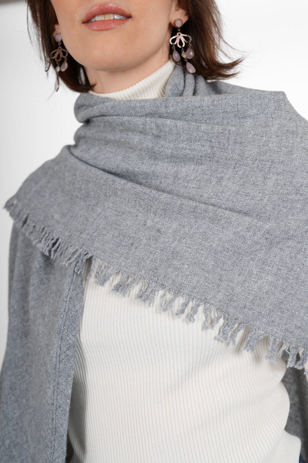 Quelara Wool Stola - grey