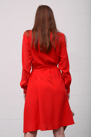 Aura Silk Dress - red