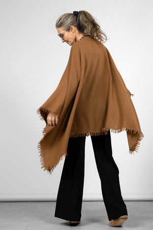 New Poncho Wool & Cashmere - brick